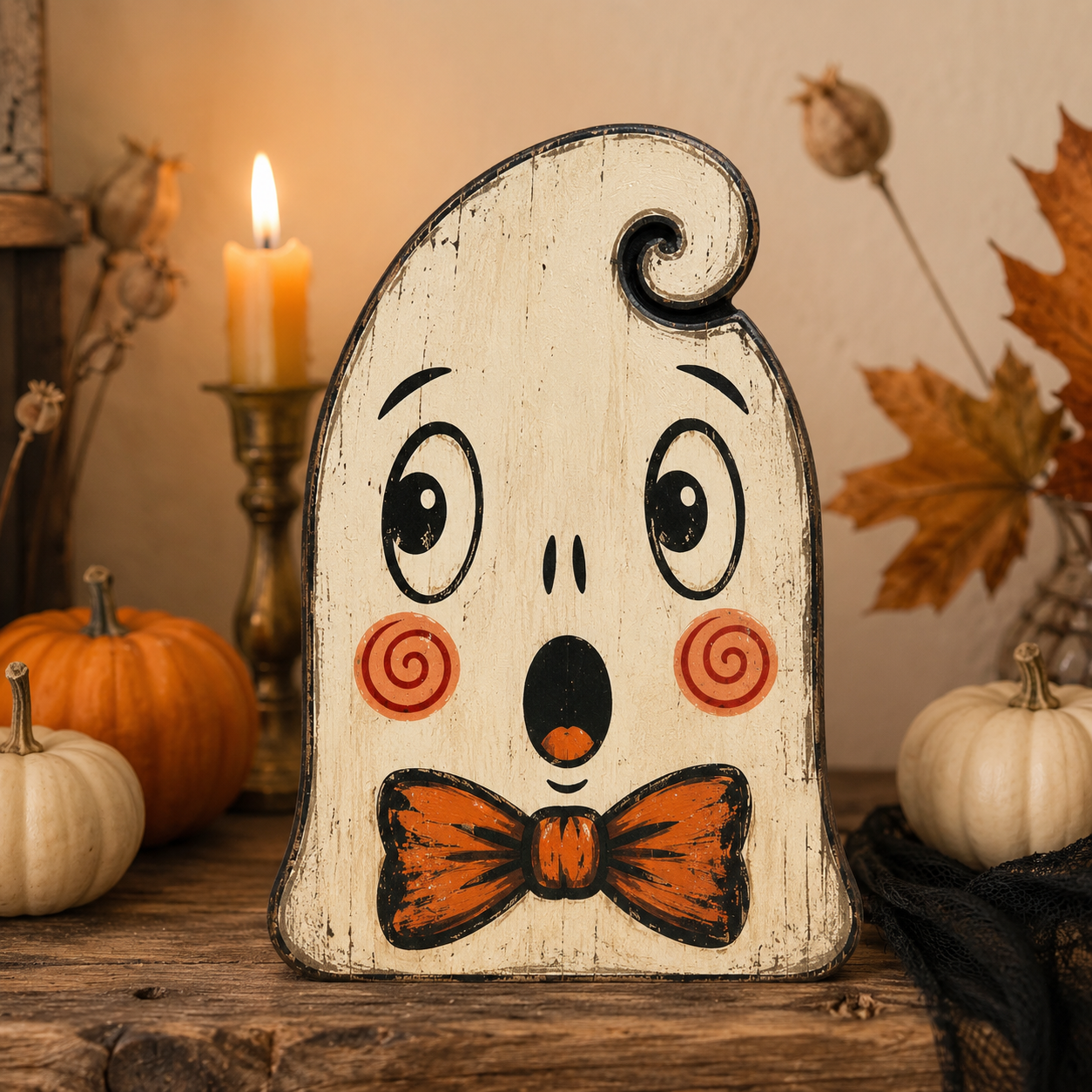 Vintage Halloween Wooden Character Tabletop Decor