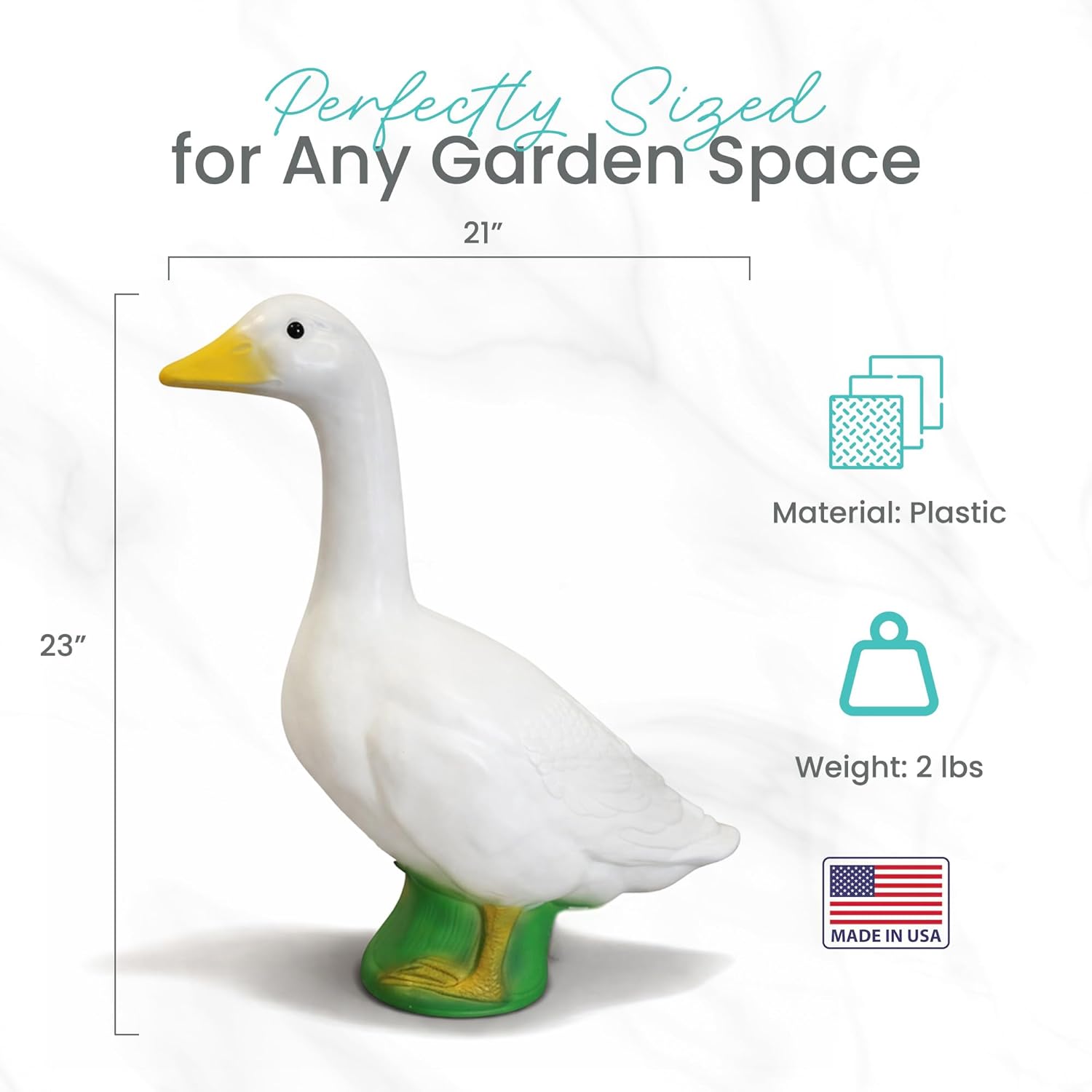 Classic White Porch Goose Statue