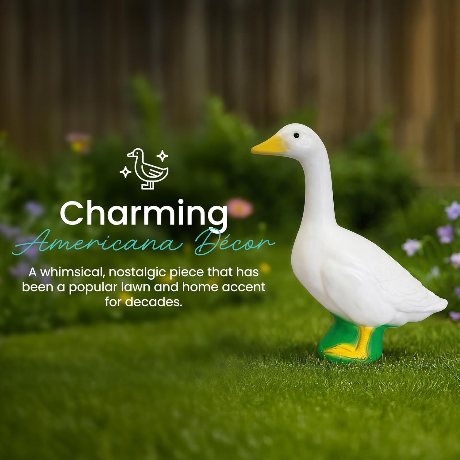 Classic White Porch Goose Statue
