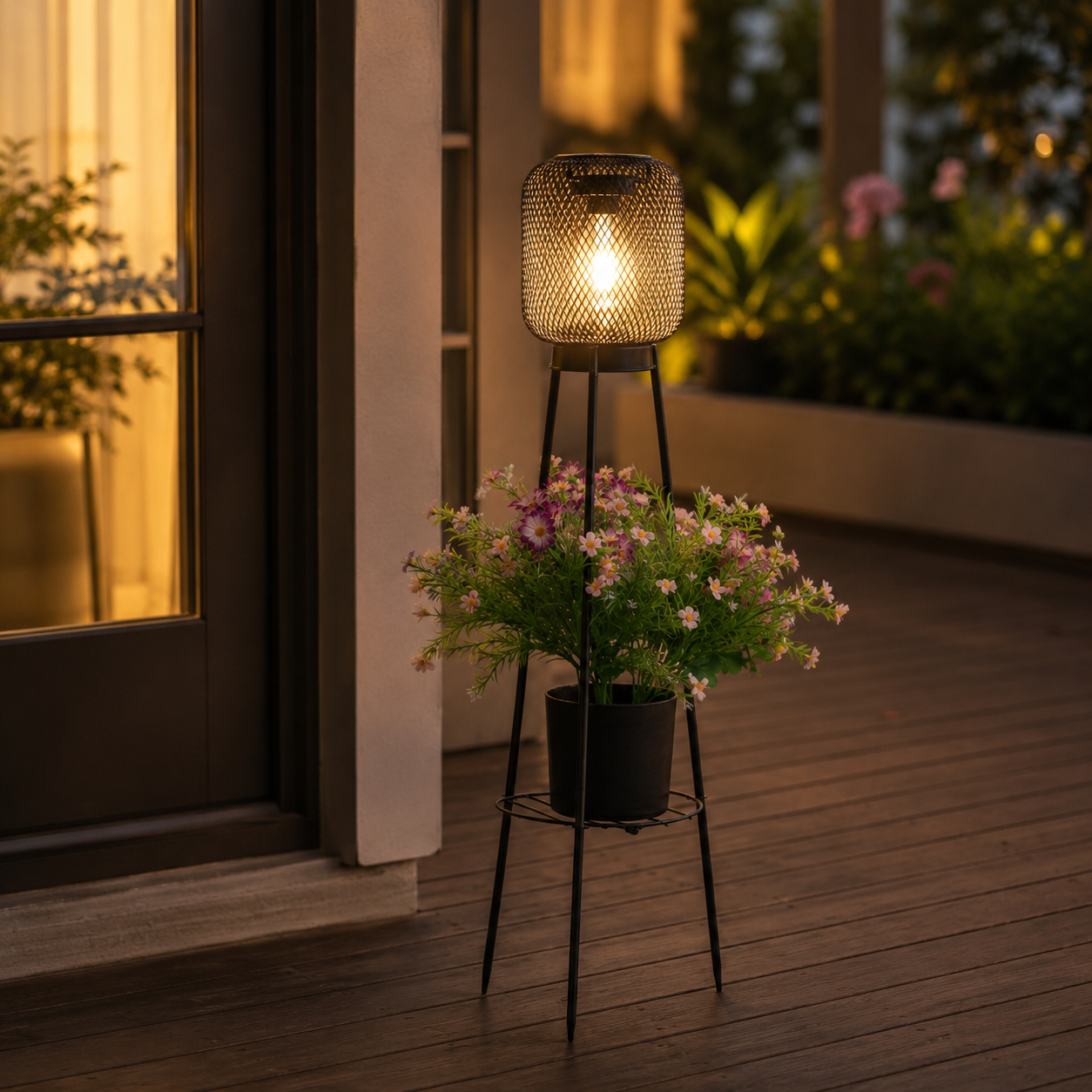 Solar Lantern Plant Stand