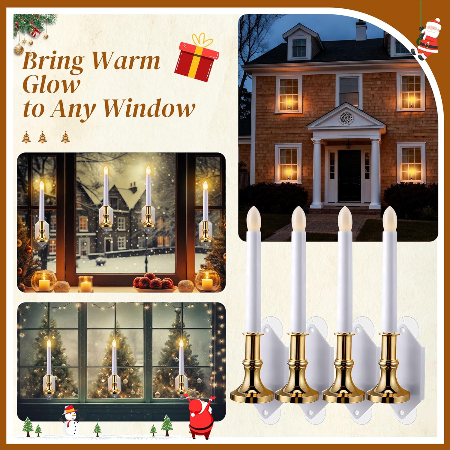 Solar Window Candle with Flickering Flame