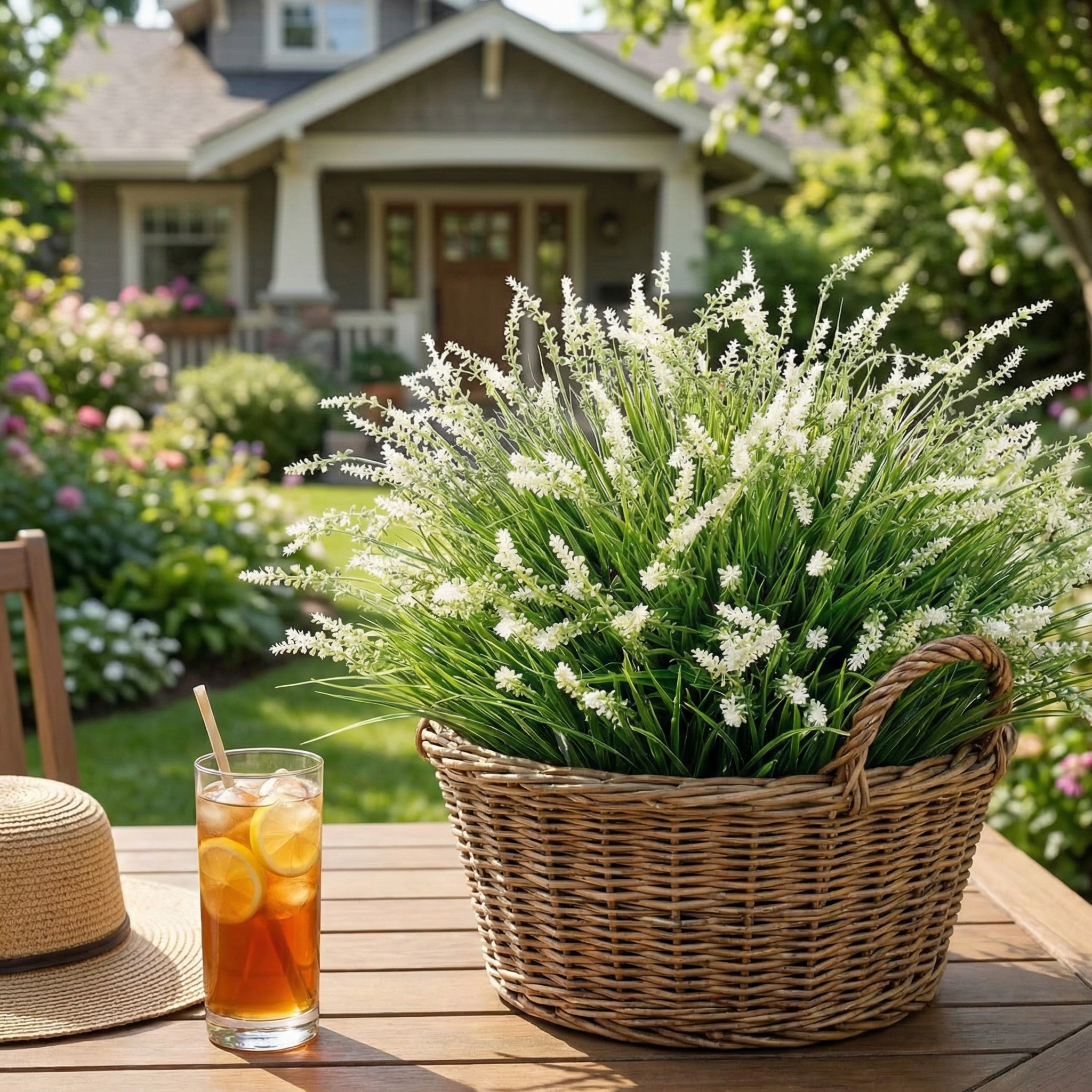 UV-Resistant Faux Monkey Grass Bundle – 3 Pack Outdoor Greenery