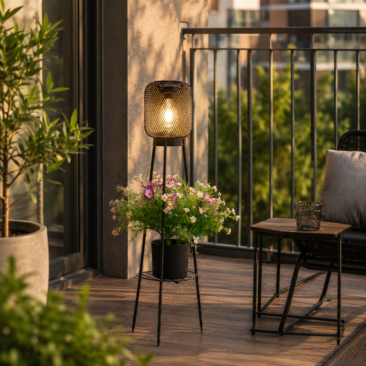Solar Lantern Plant Stand