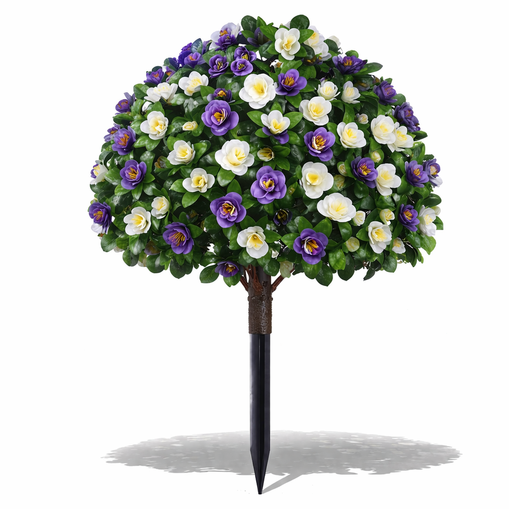 Lifelike Floral Topiary Tree