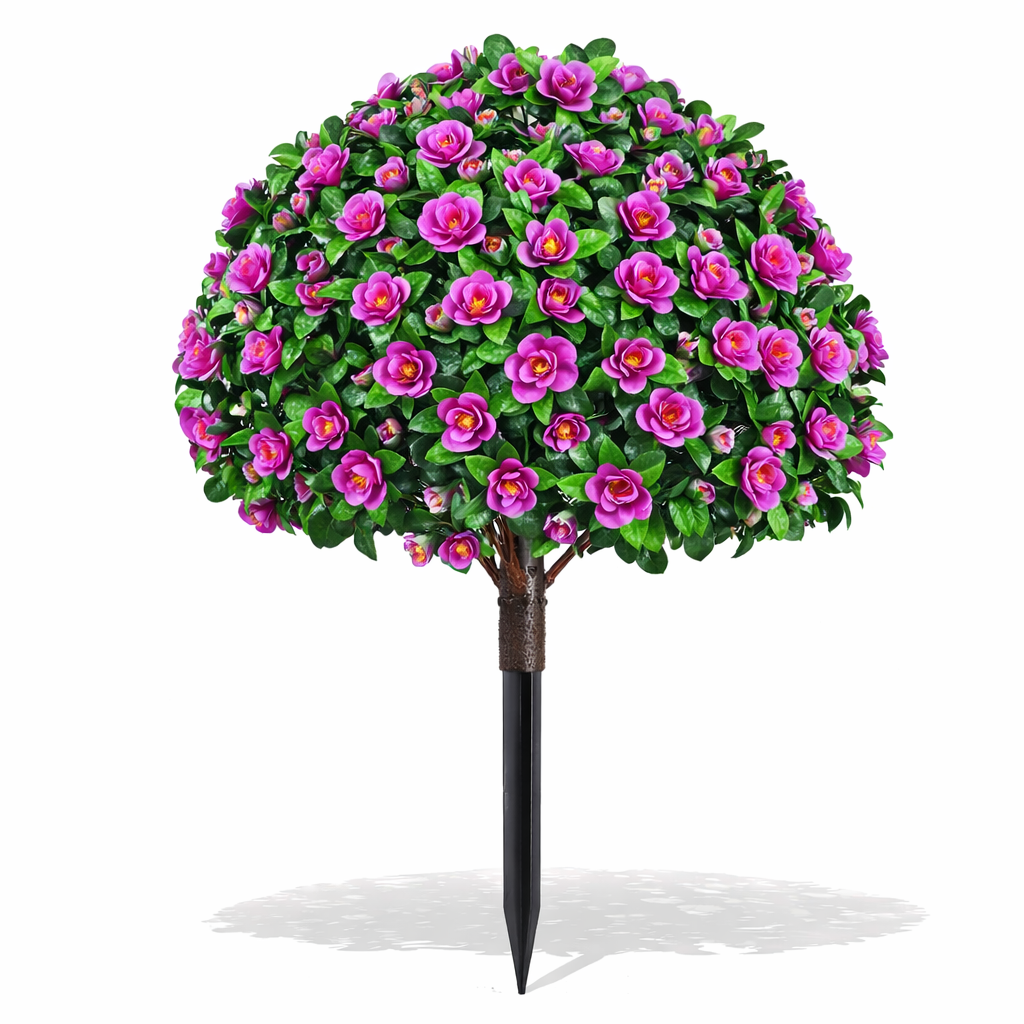 Lifelike Floral Topiary Tree