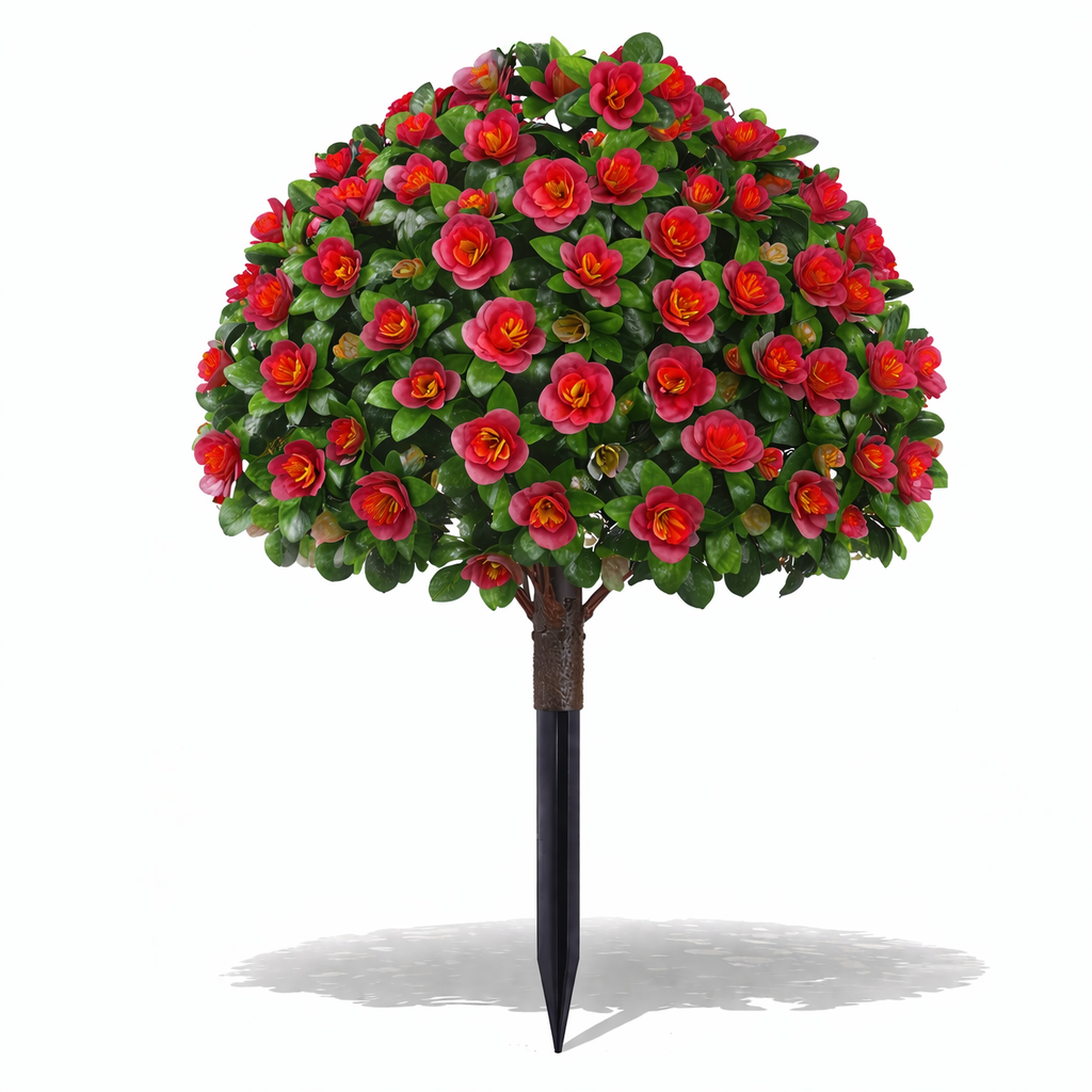 Lifelike Floral Topiary Tree