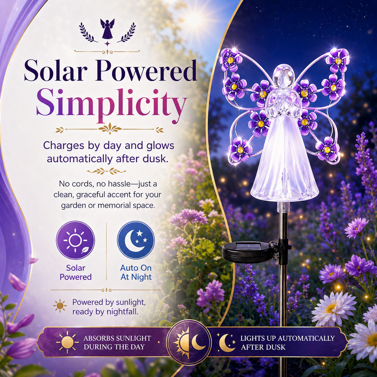 Eternal Bloom Angel Solar Garden Stake Light