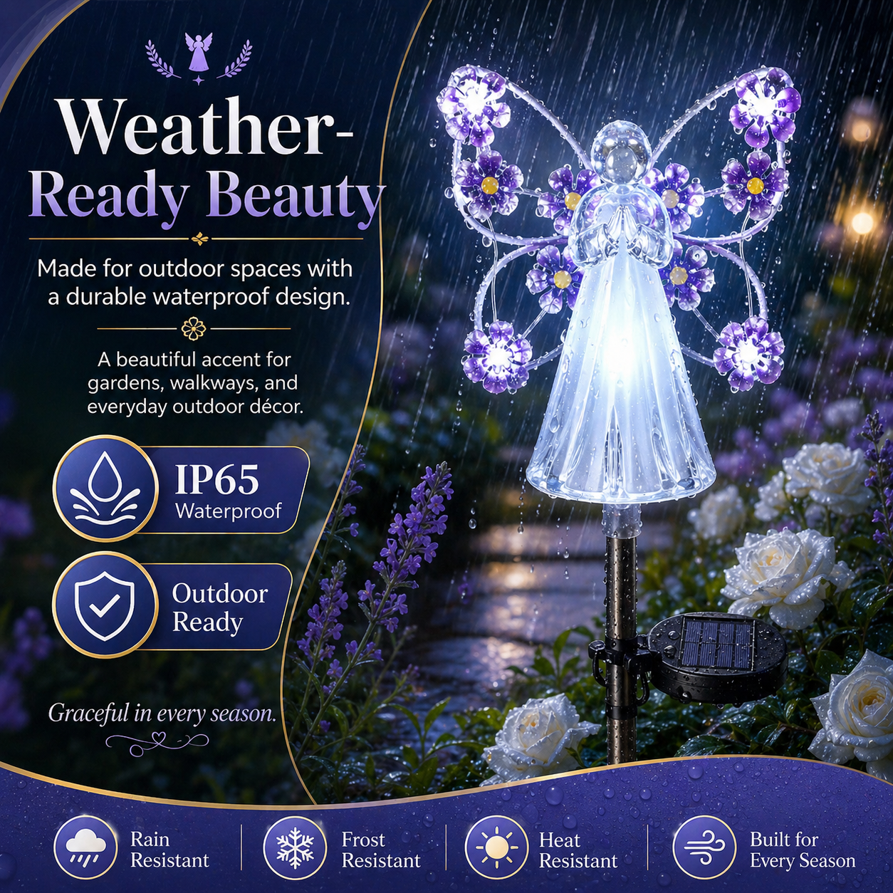 Eternal Bloom Angel Solar Garden Stake Light