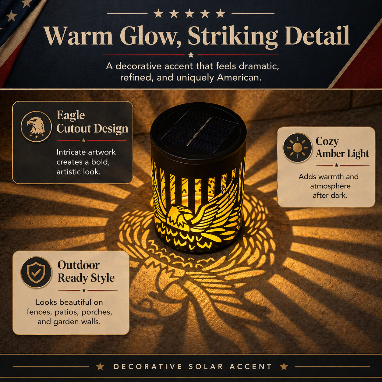 Liberty Eagle Solar Projection Light