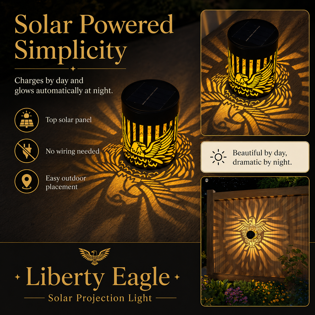 Liberty Eagle Solar Projection Light