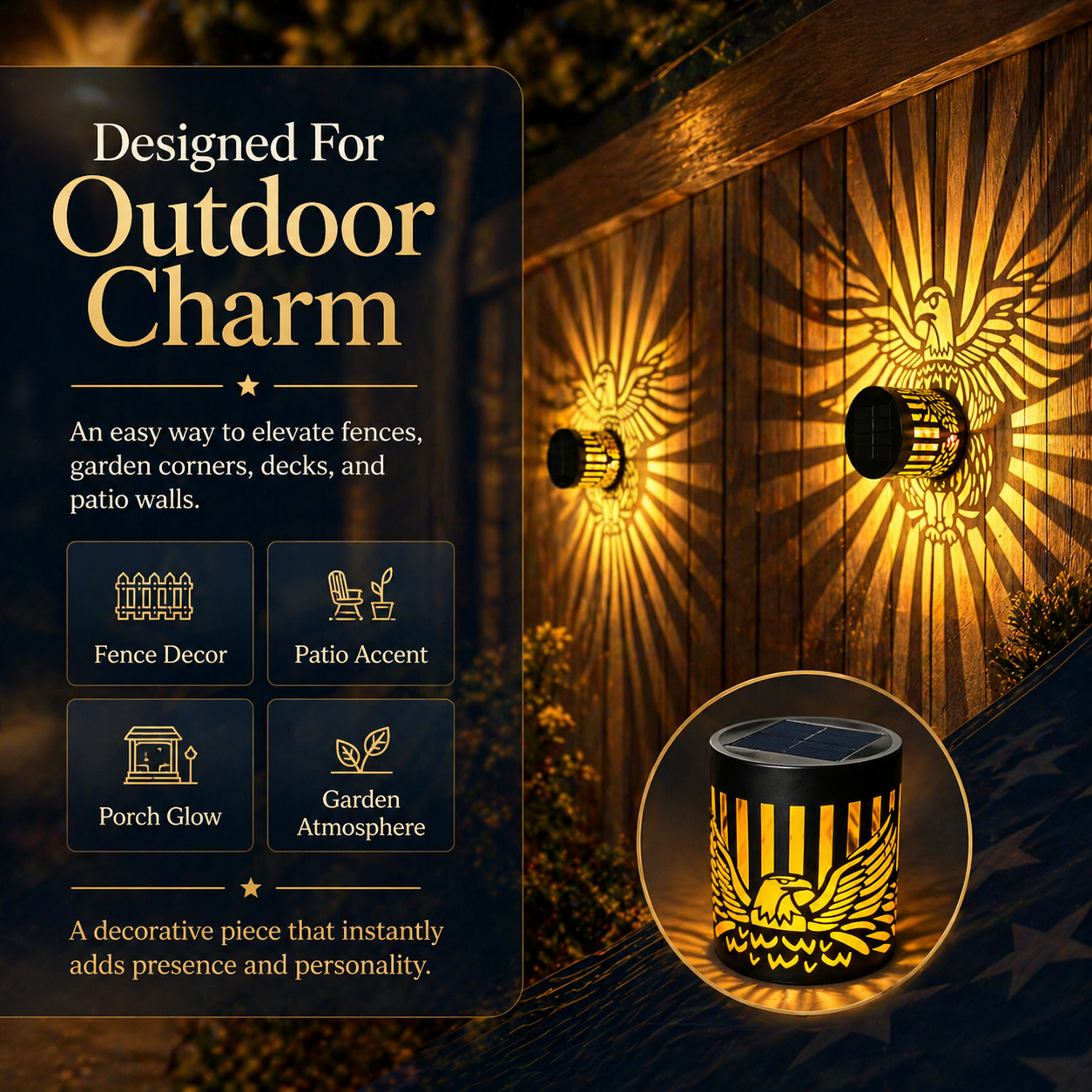 Liberty Eagle Solar Projection Light