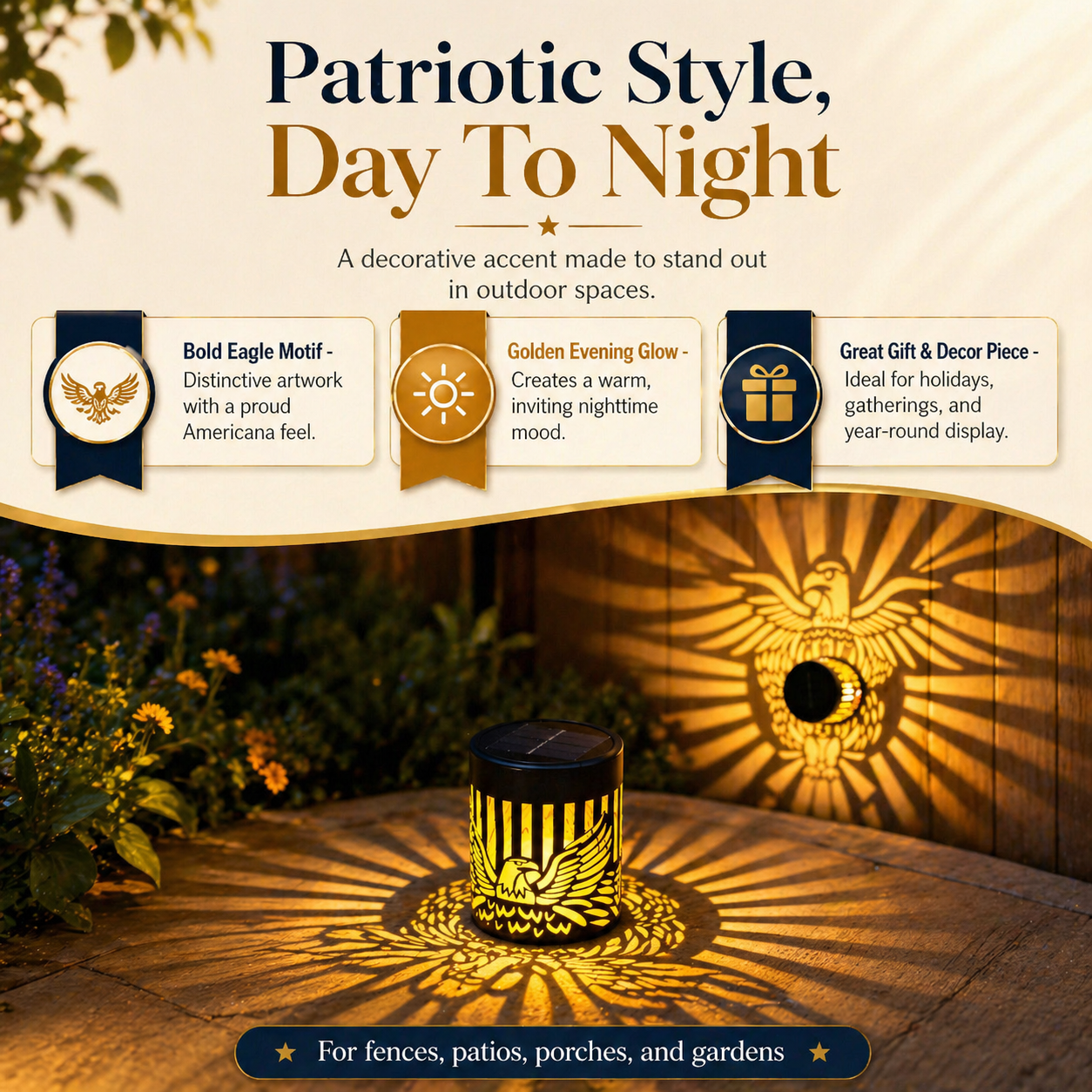 Liberty Eagle Solar Projection Light