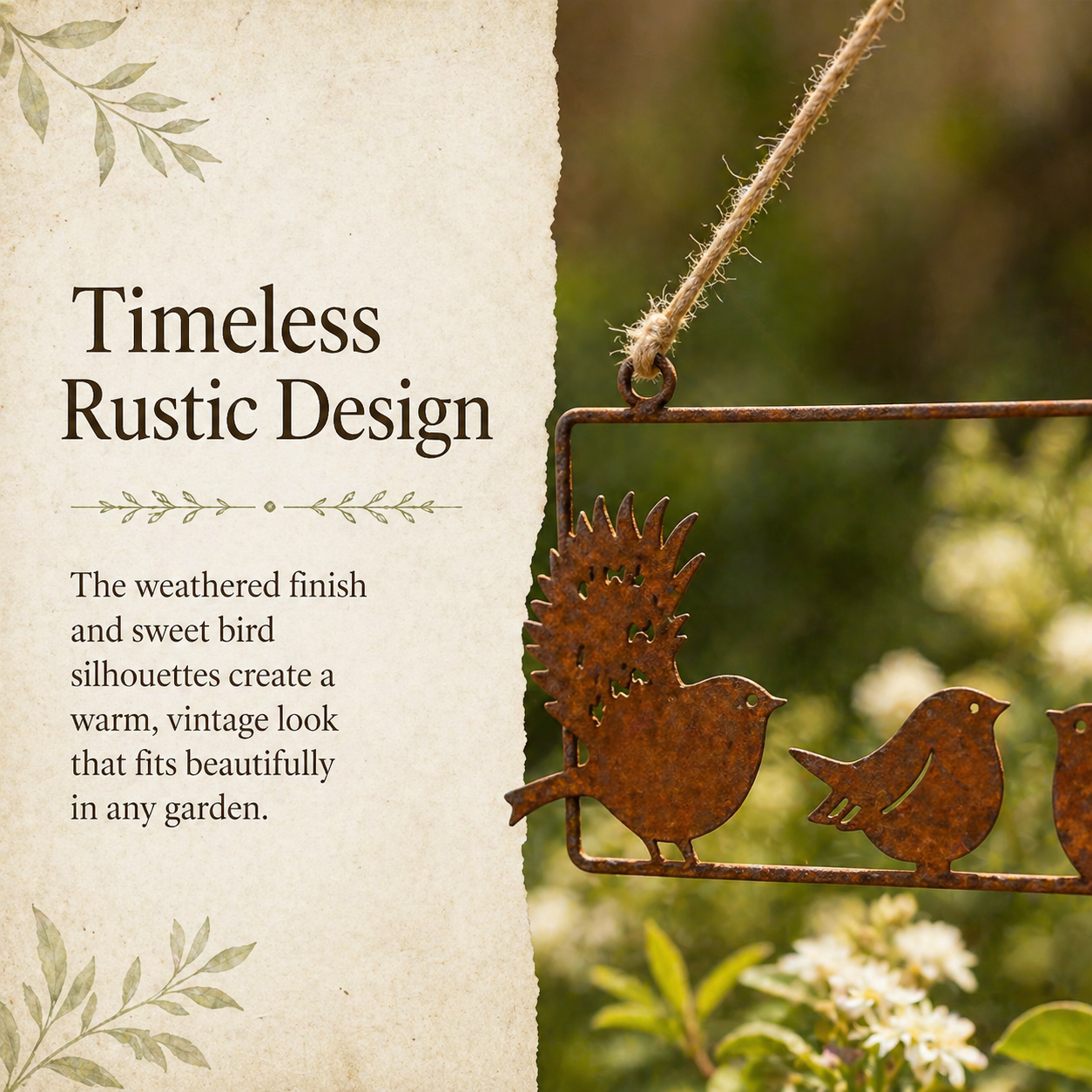 Rustic Hanging Bird Garden Decor