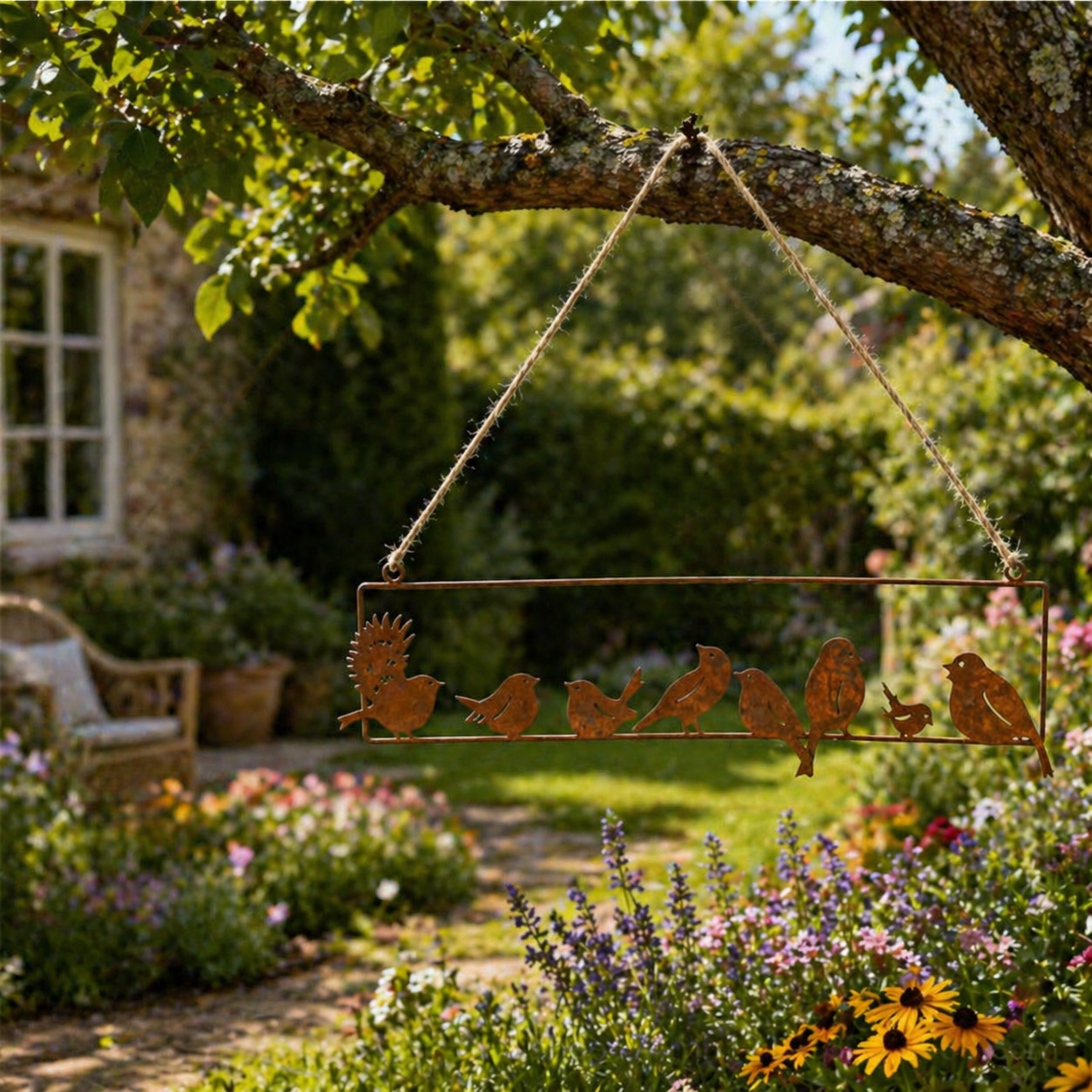 Rustic Hanging Bird Garden Decor