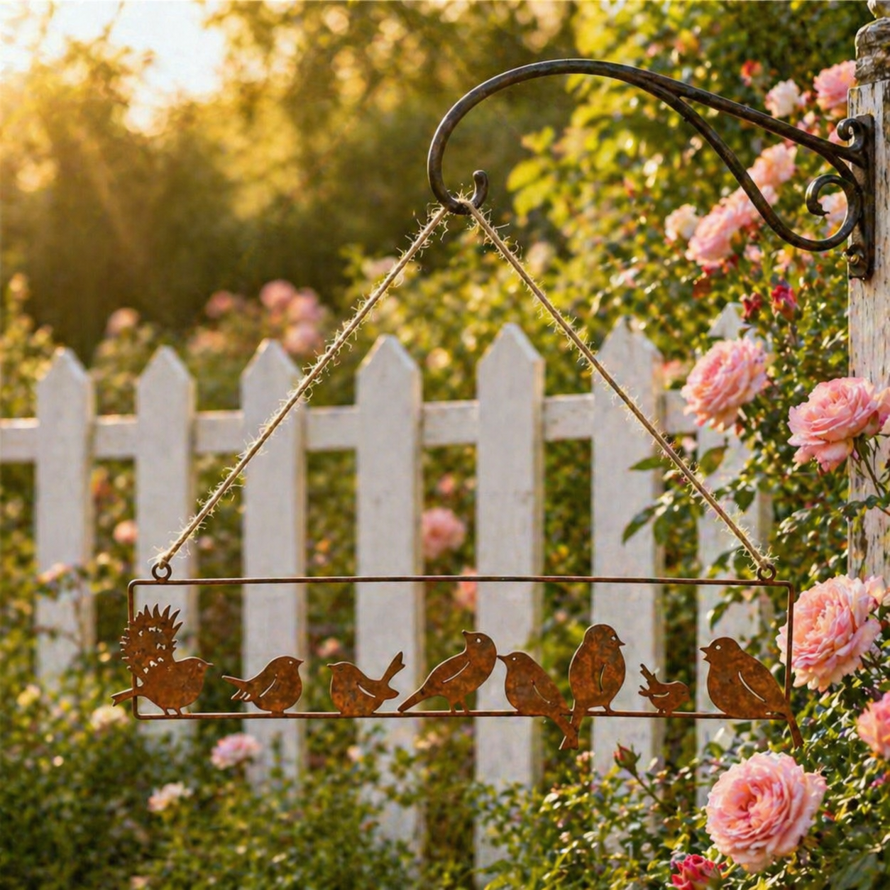 Rustic Hanging Bird Garden Decor
