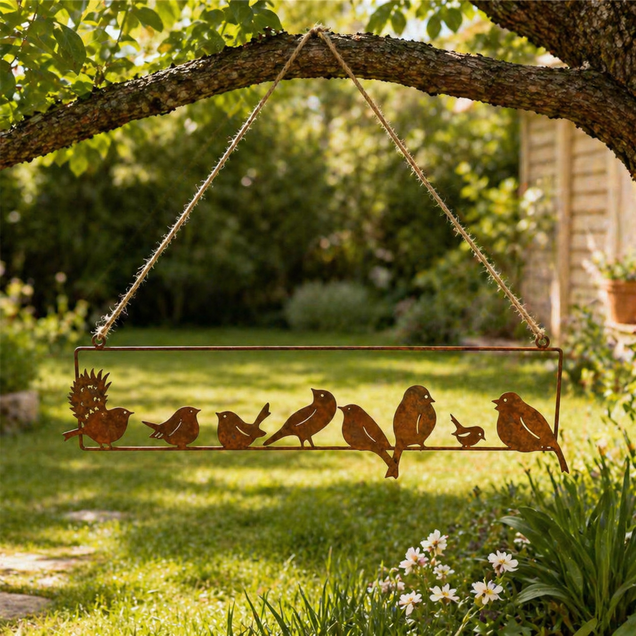 Rustic Hanging Bird Garden Decor