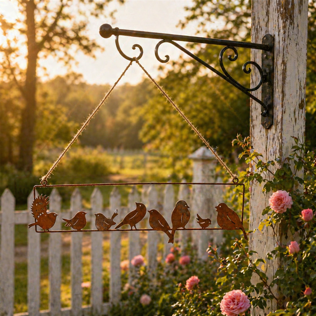 Rustic Hanging Bird Garden Decor