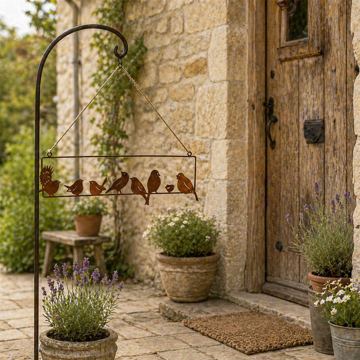 Rustic Hanging Bird Garden Decor