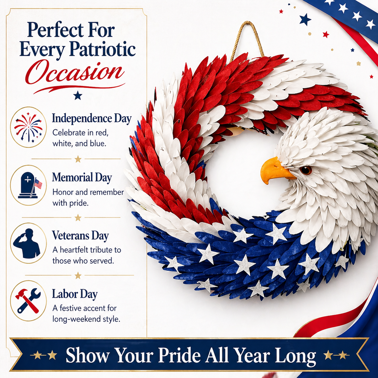 Patriotic Eagle Wreath