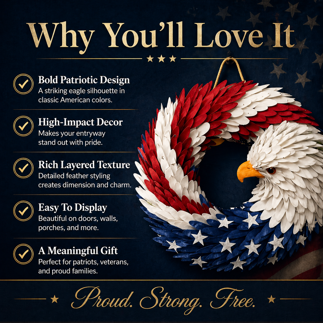 Patriotic Eagle Wreath