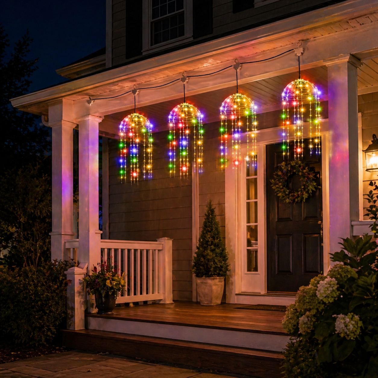 4 Hanging Lights Solar Jellyfish Curtain Lights