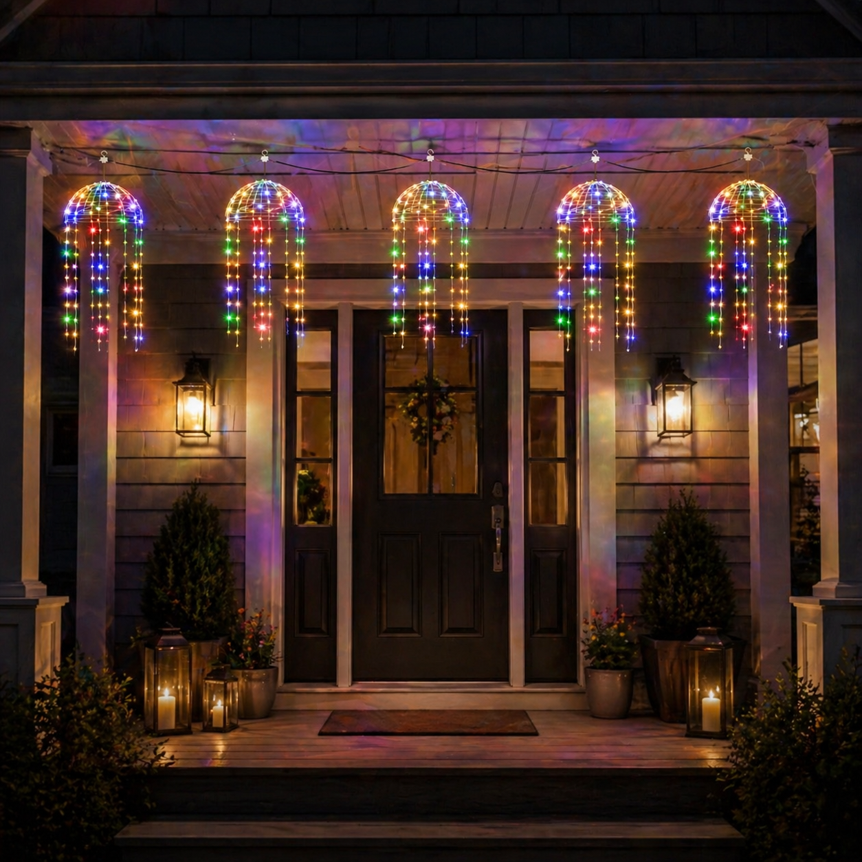4 Hanging Lights Solar Jellyfish Curtain Lights