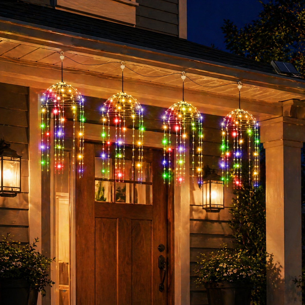 4 Hanging Lights Solar Jellyfish Curtain Lights