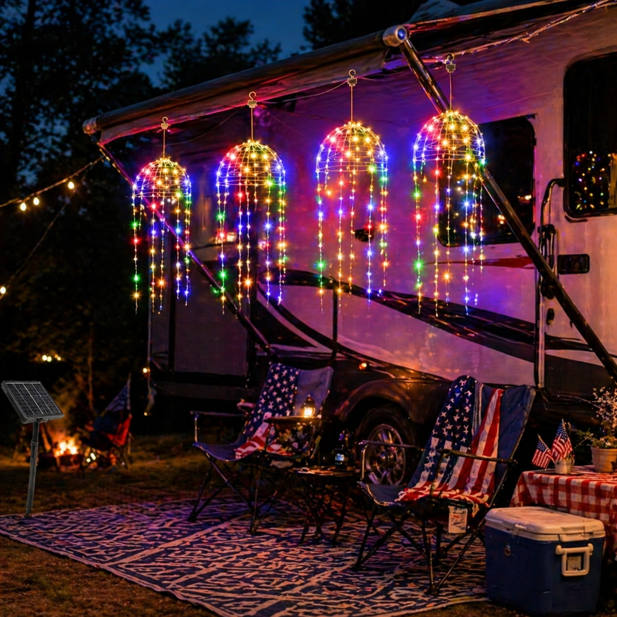 4 Hanging Lights Solar Jellyfish Curtain Lights