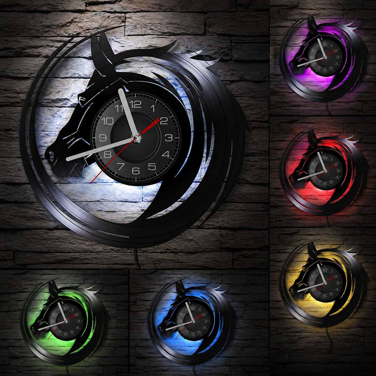Mustang Spirit Abstract Horse Wall Clock