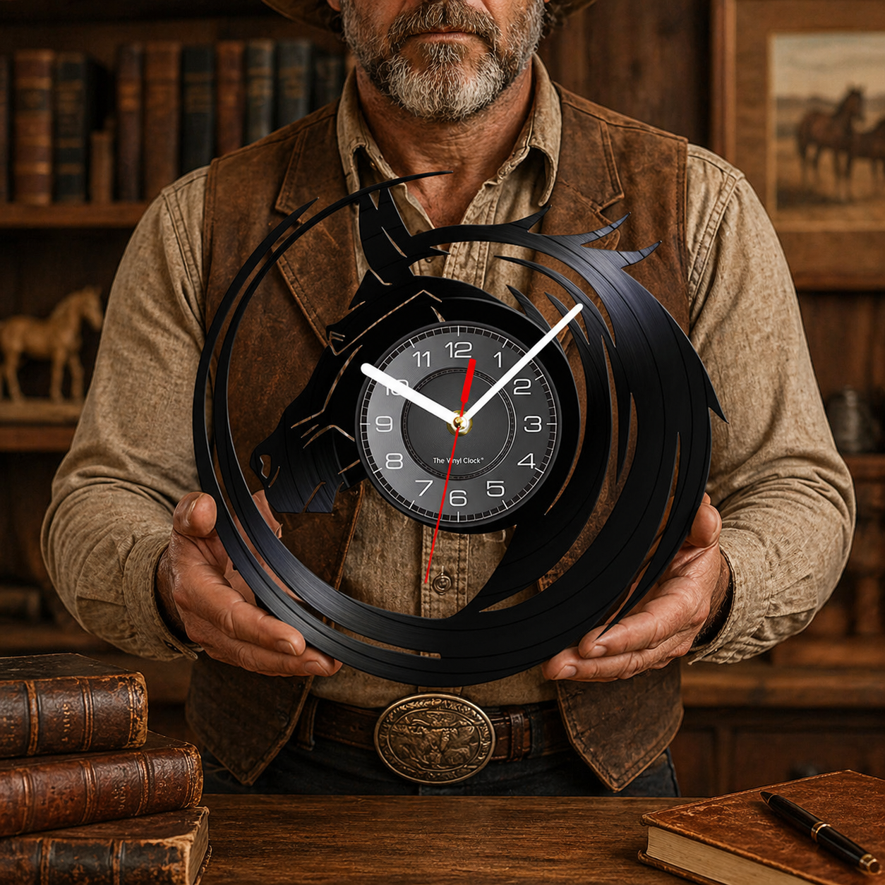 Mustang Spirit Abstract Horse Wall Clock