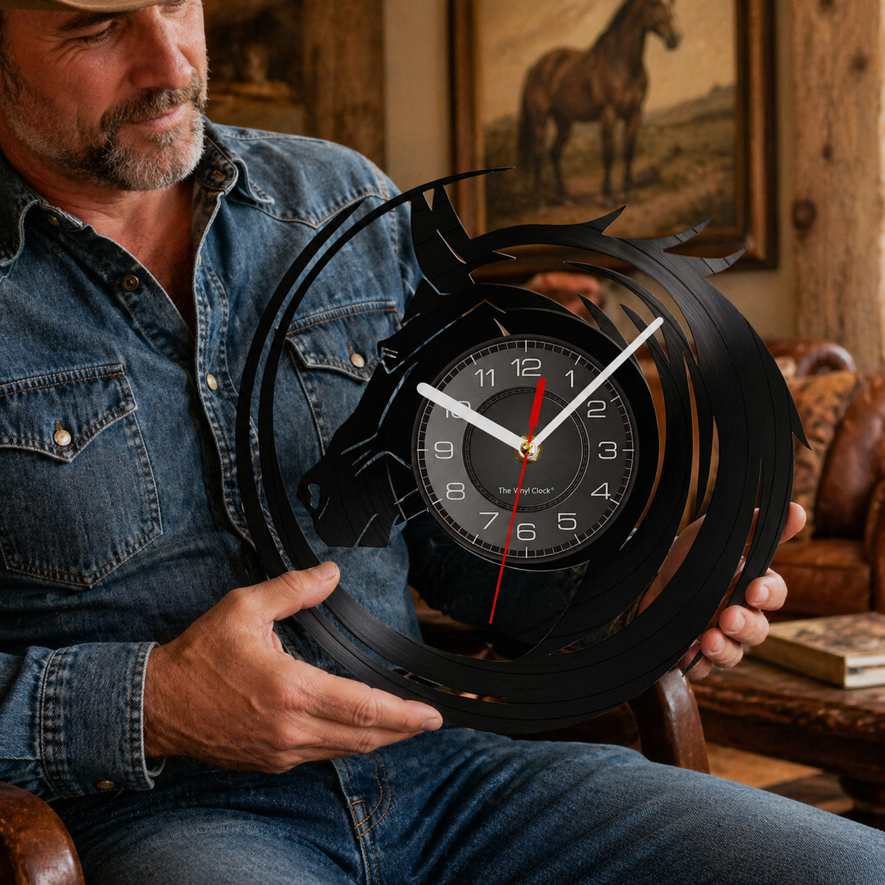 Mustang Spirit Abstract Horse Wall Clock