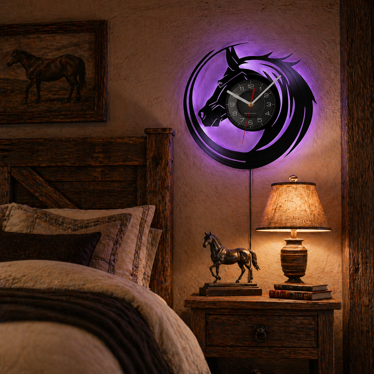 Mustang Spirit Abstract Horse Wall Clock