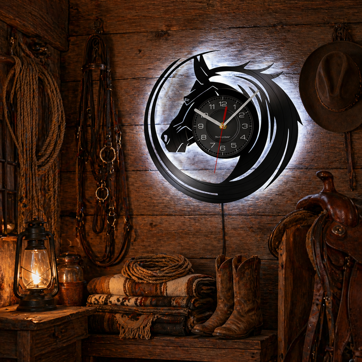 Mustang Spirit Abstract Horse Wall Clock