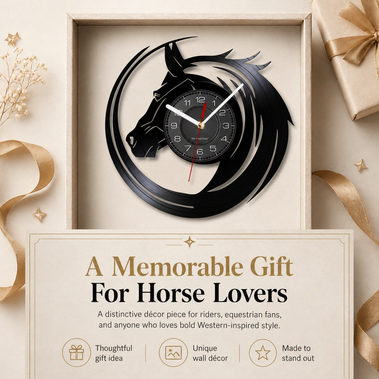 Mustang Spirit Abstract Horse Wall Clock