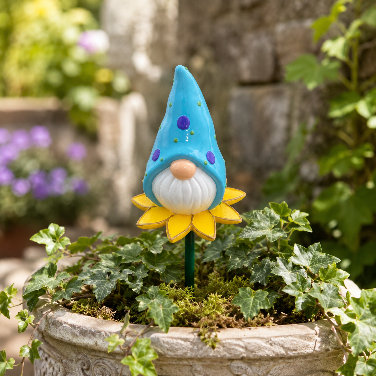 Blooming Gnome Garden Stakes