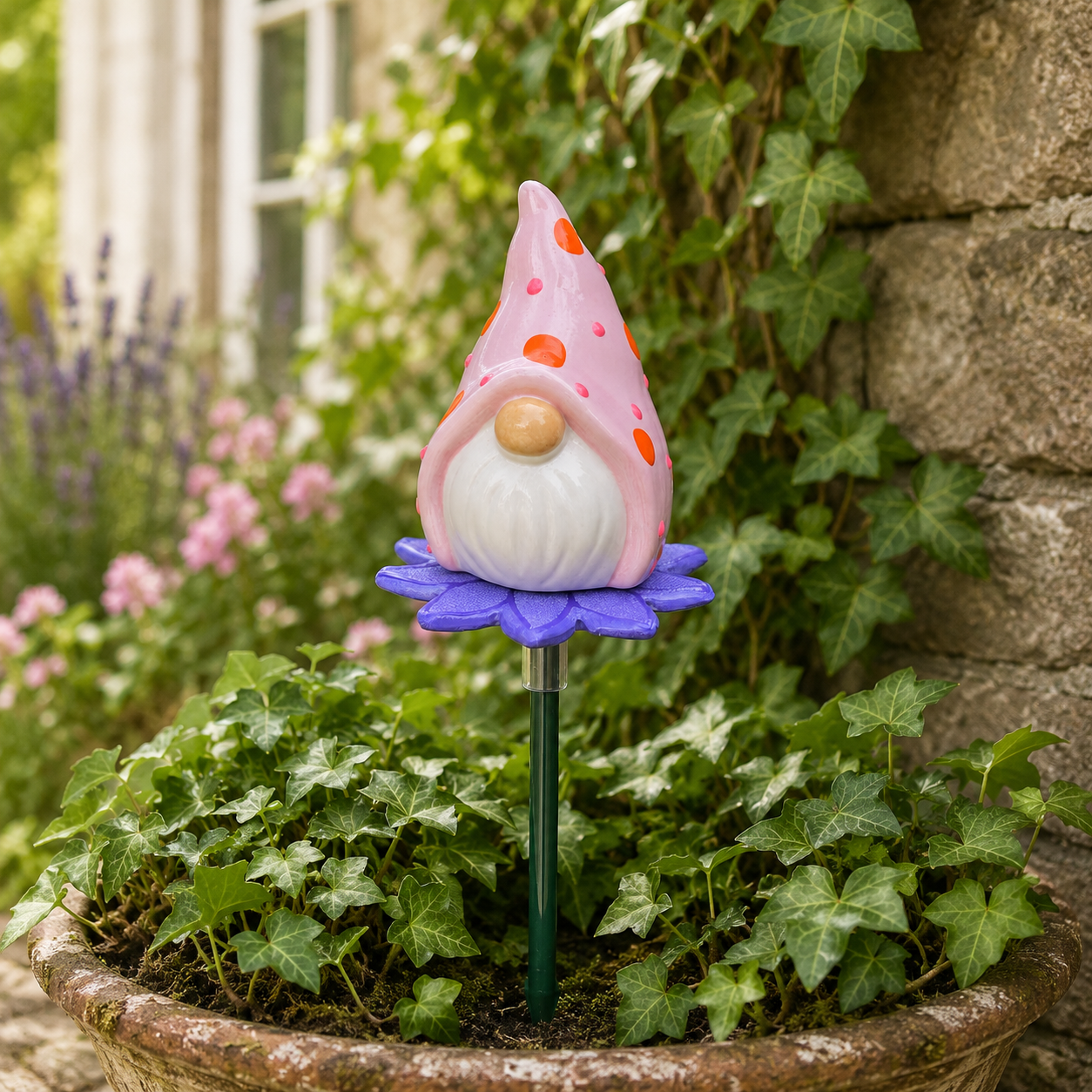 Blooming Gnome Garden Stakes