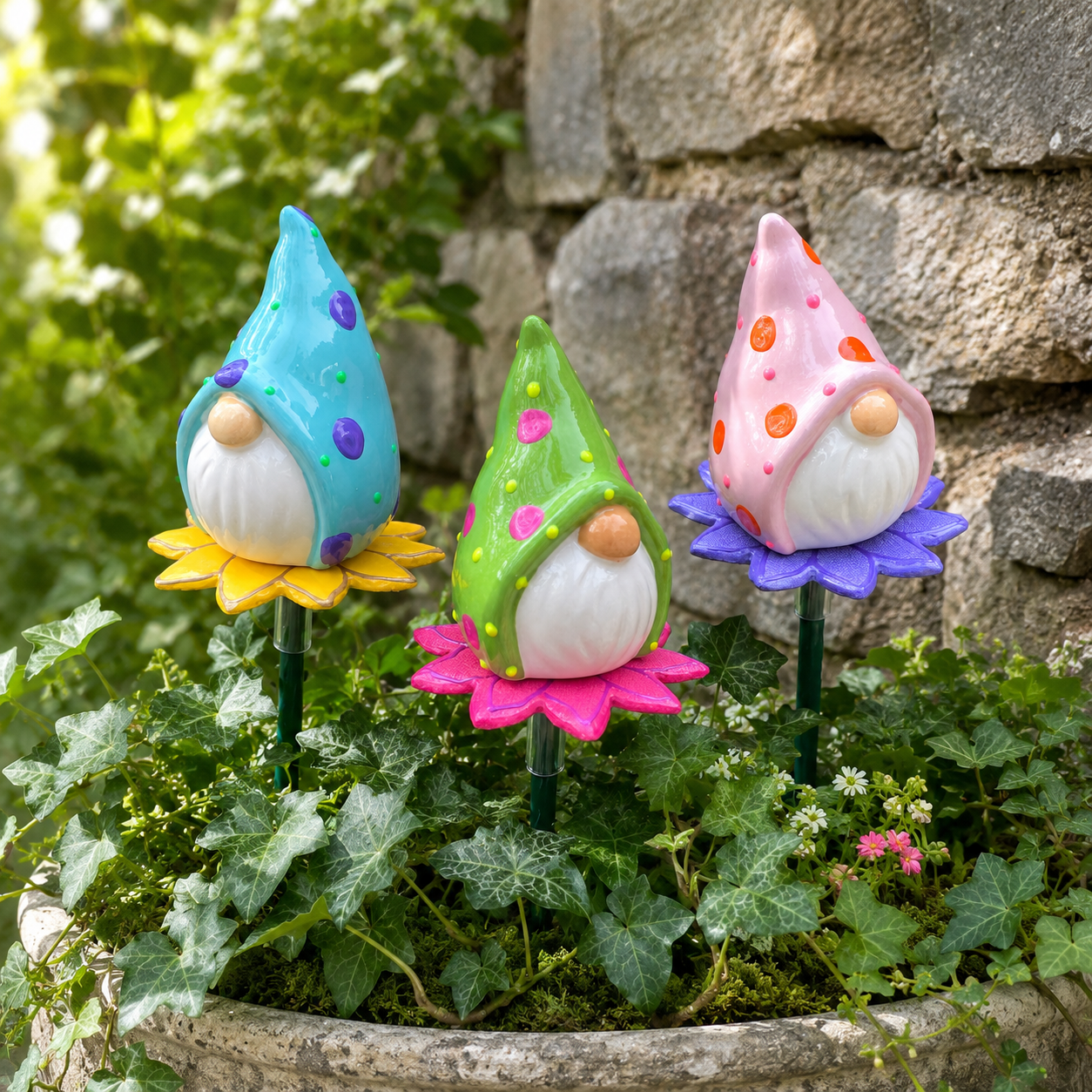 Blooming Gnome Garden Stakes