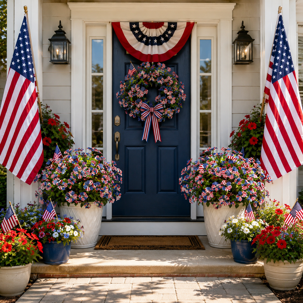 Stars & Stripes Patriotic Petunia Garden Stake