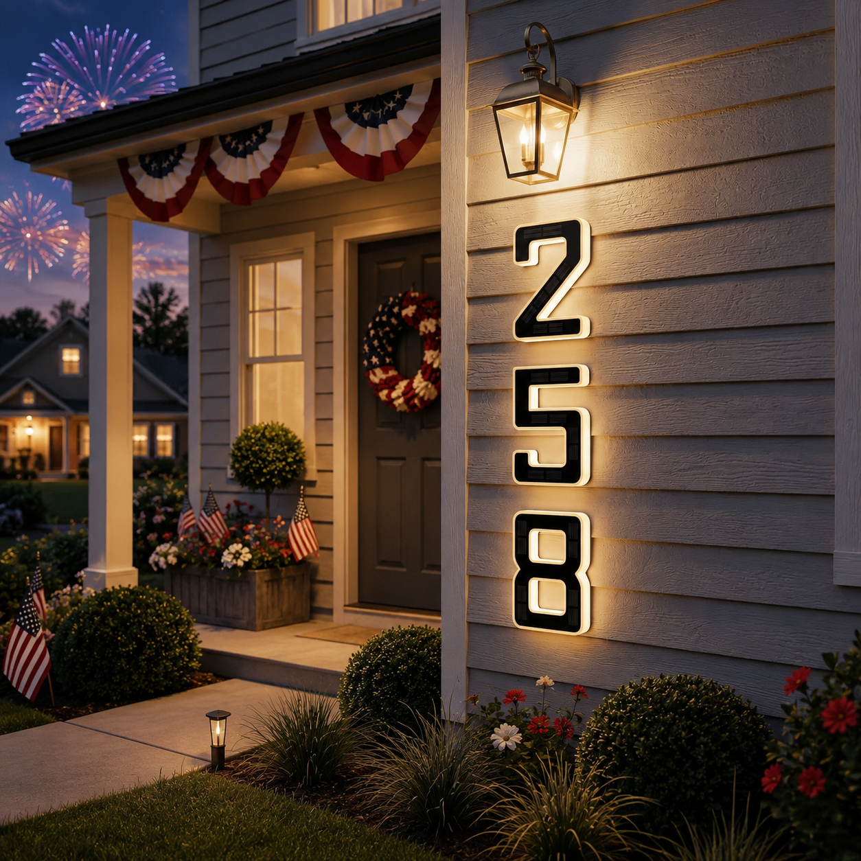 Modern Solar LED Illuminated House Number