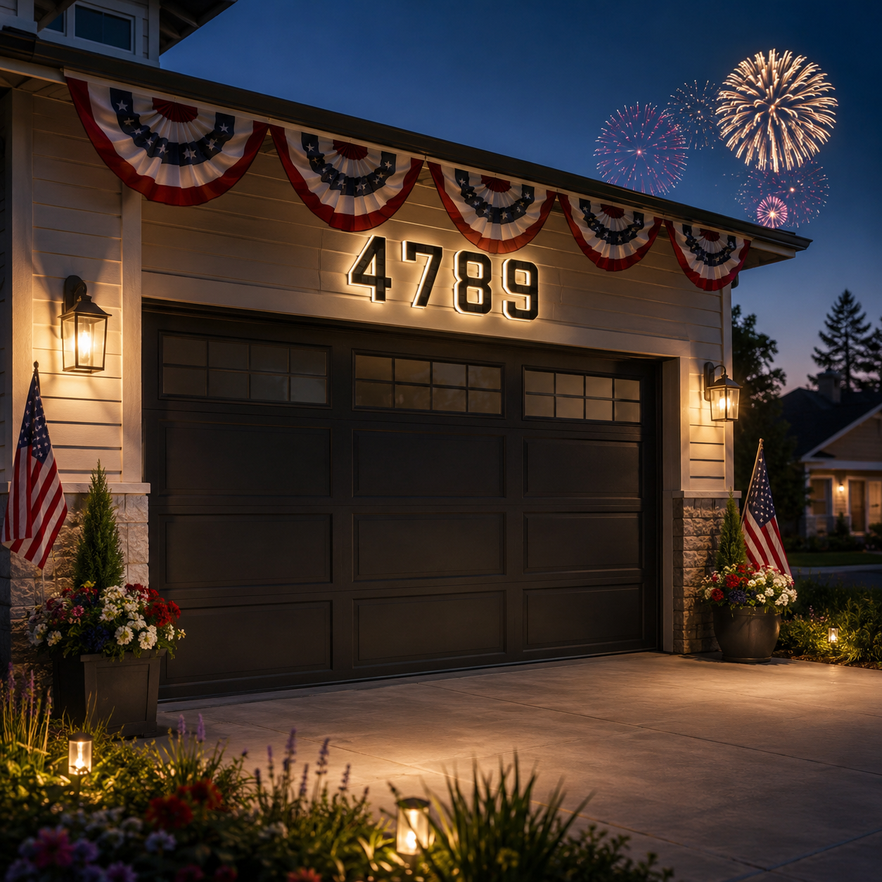 Modern Solar LED Illuminated House Number