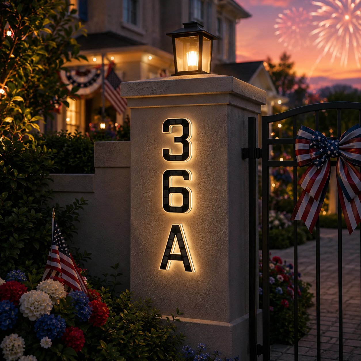 Modern Solar LED Illuminated House Number
