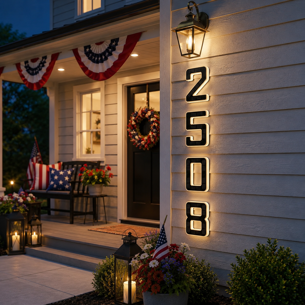 Modern Solar LED Illuminated House Number