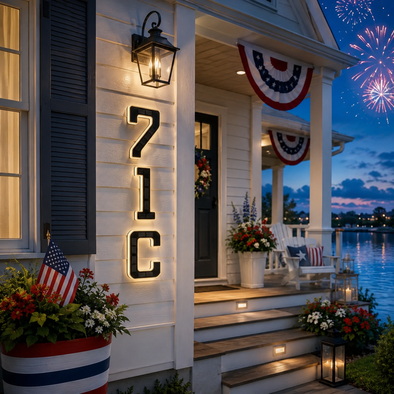 Modern Solar LED Illuminated House Number