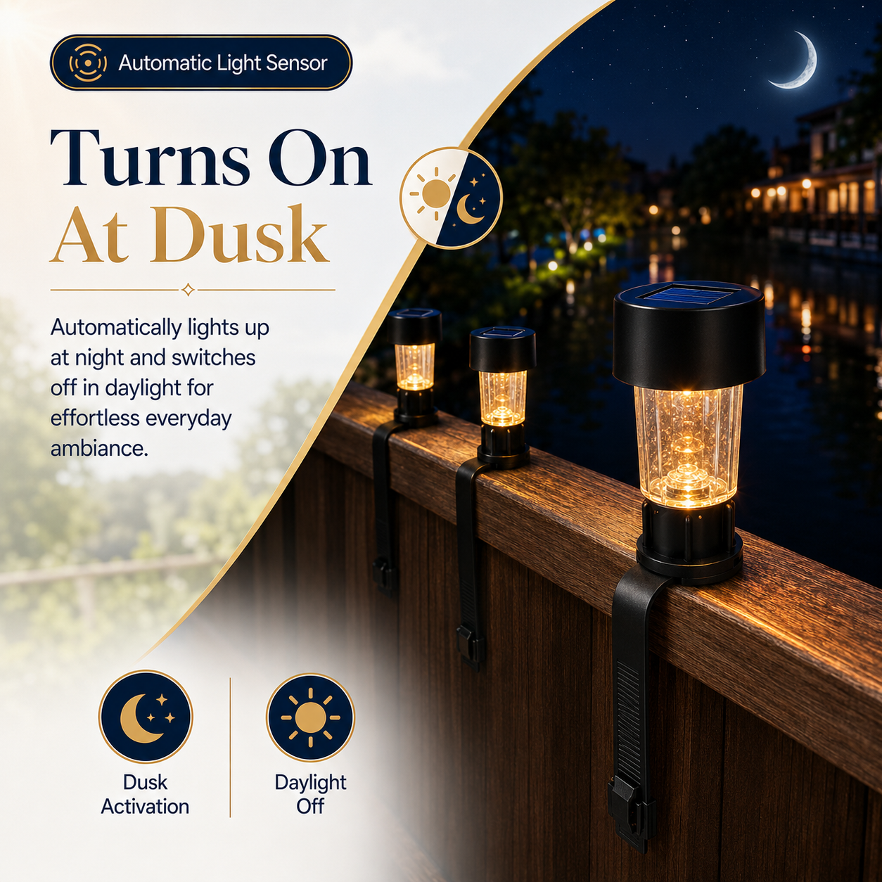 Solar Outdoor Railing Lights With Flexible Strap