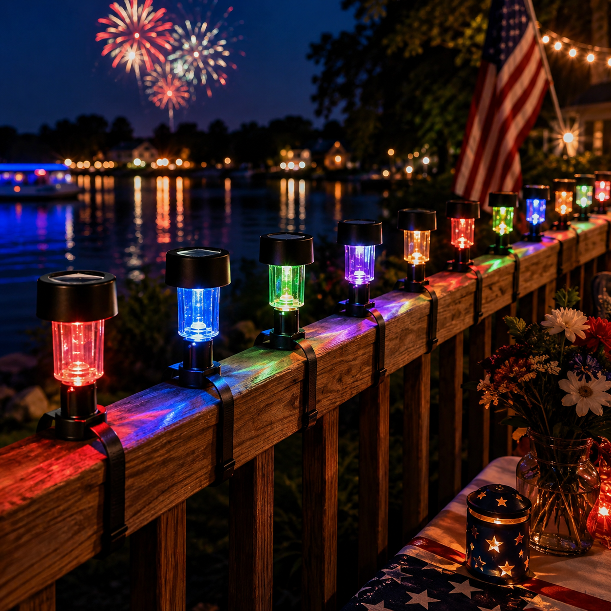 Solar Outdoor Railing Lights With Flexible Strap