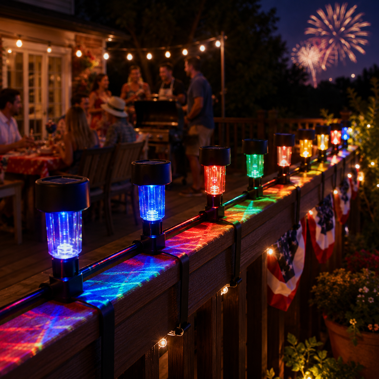 Solar Outdoor Railing Lights With Flexible Strap