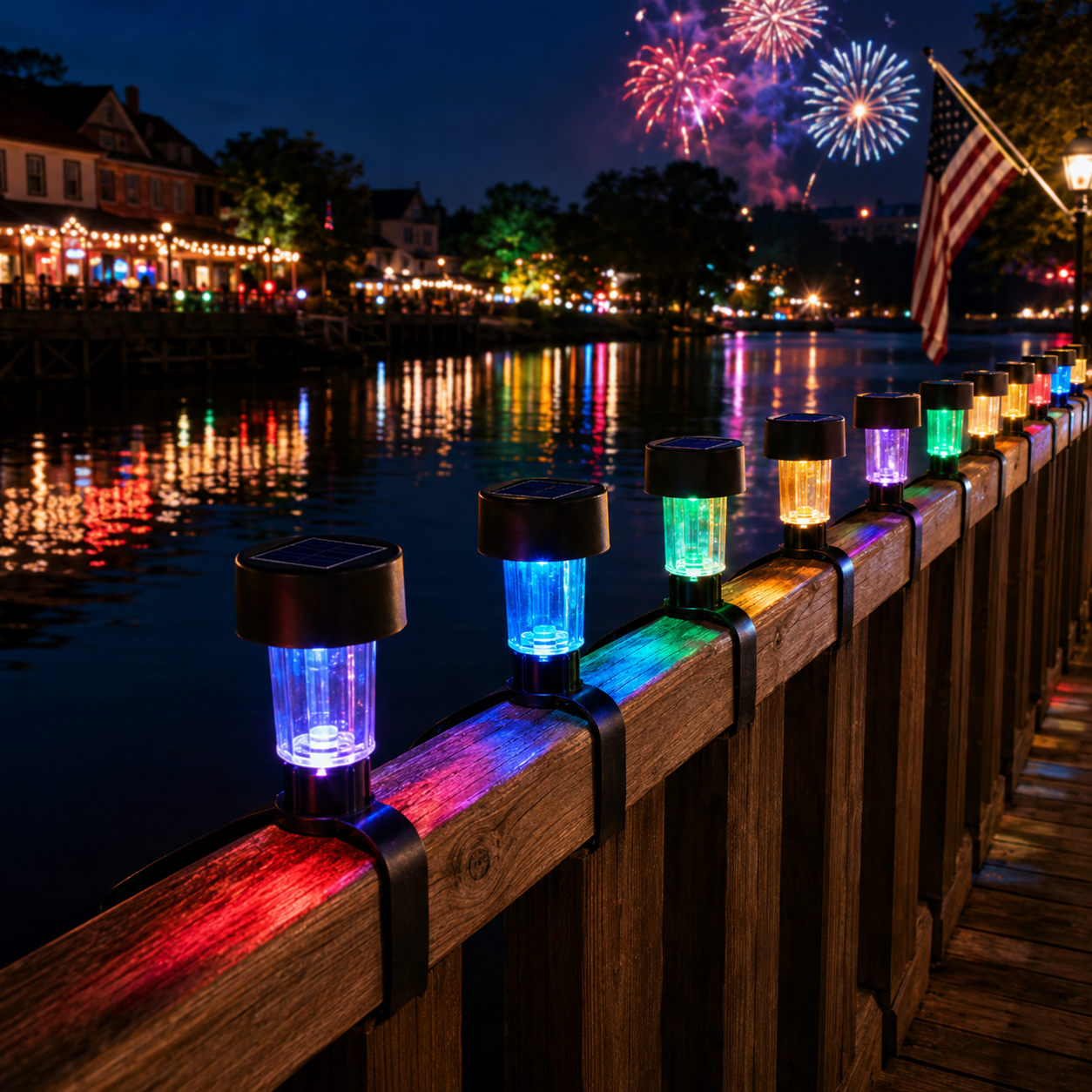 Solar Outdoor Railing Lights With Flexible Strap