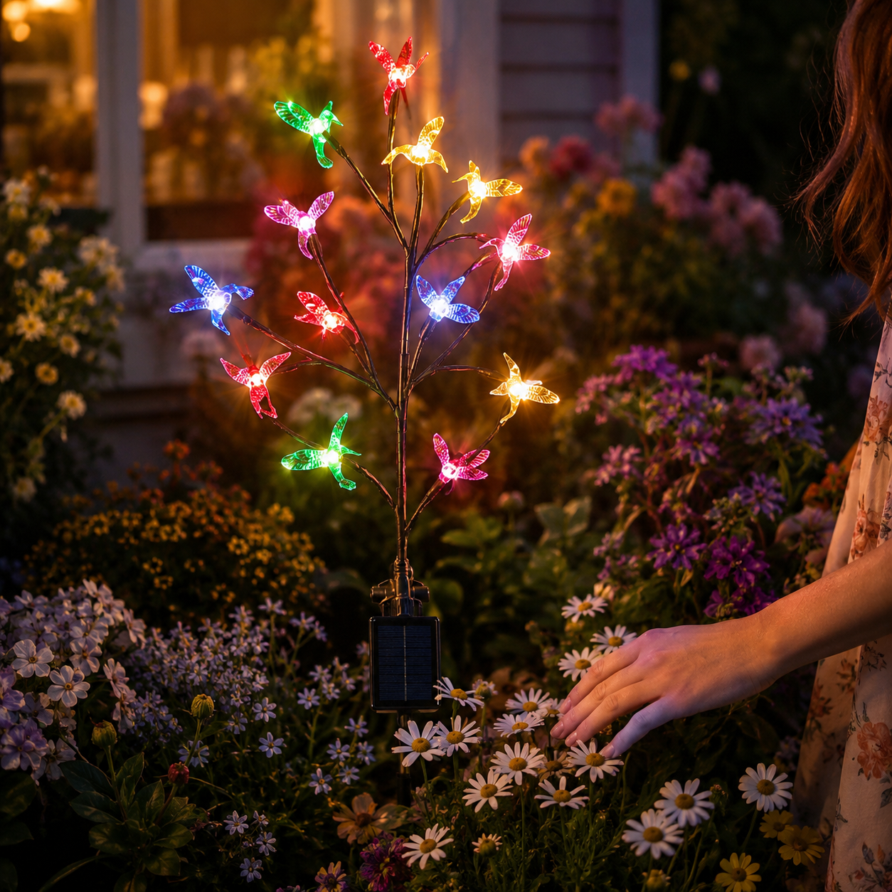 Solar Hummingbird Garden Stake Light