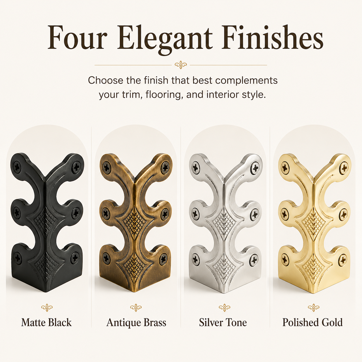 Skiffer Skirting Board Corner Protector Antique Brass 75mm