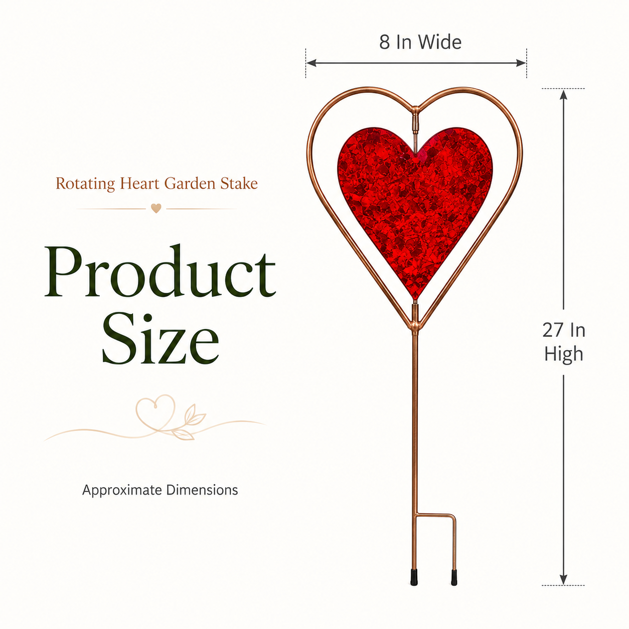 Rotating Heart Garden Stake